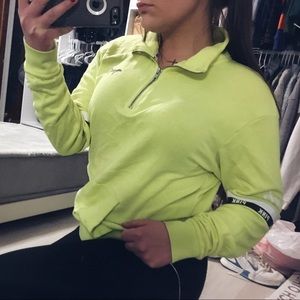 QUARTER ZIP UP PINK SWEATSHIRT